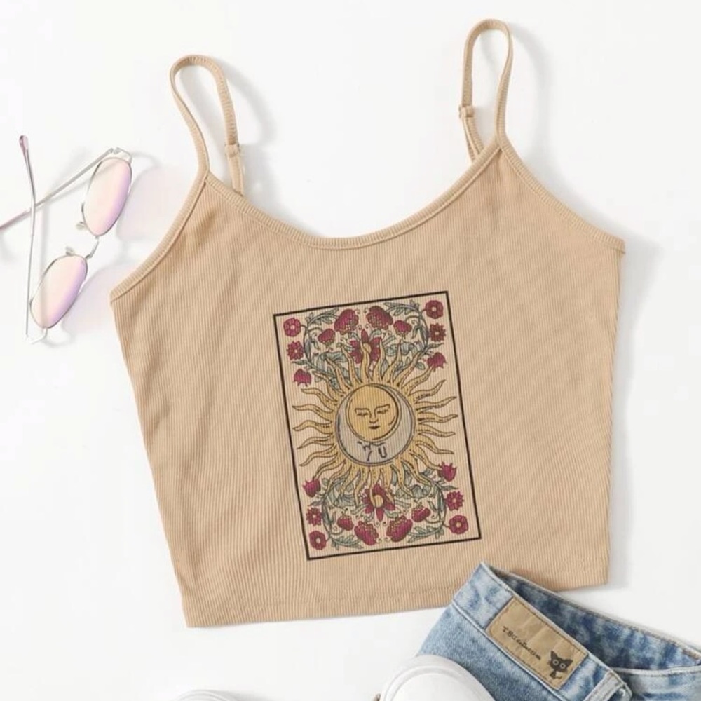 Graphic Cropped Tank